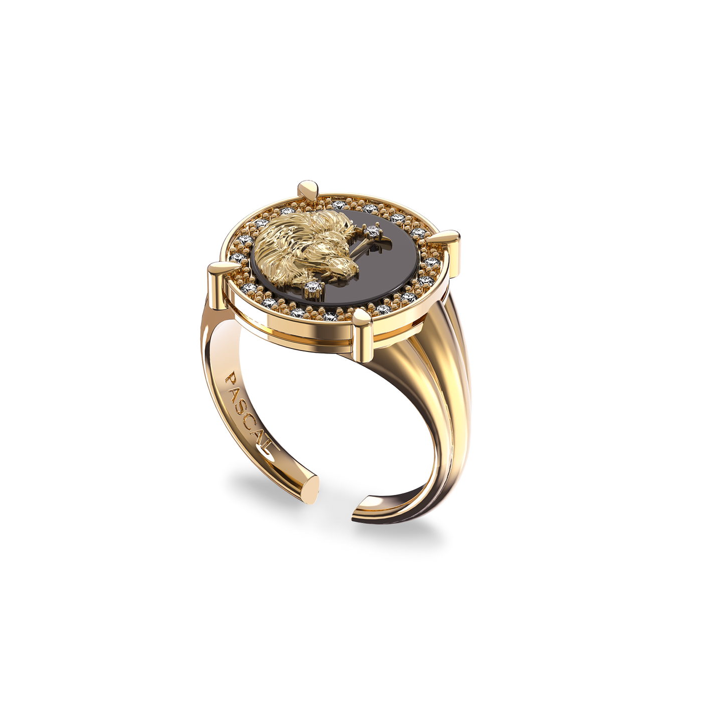 Leo Agate Diamond Ring