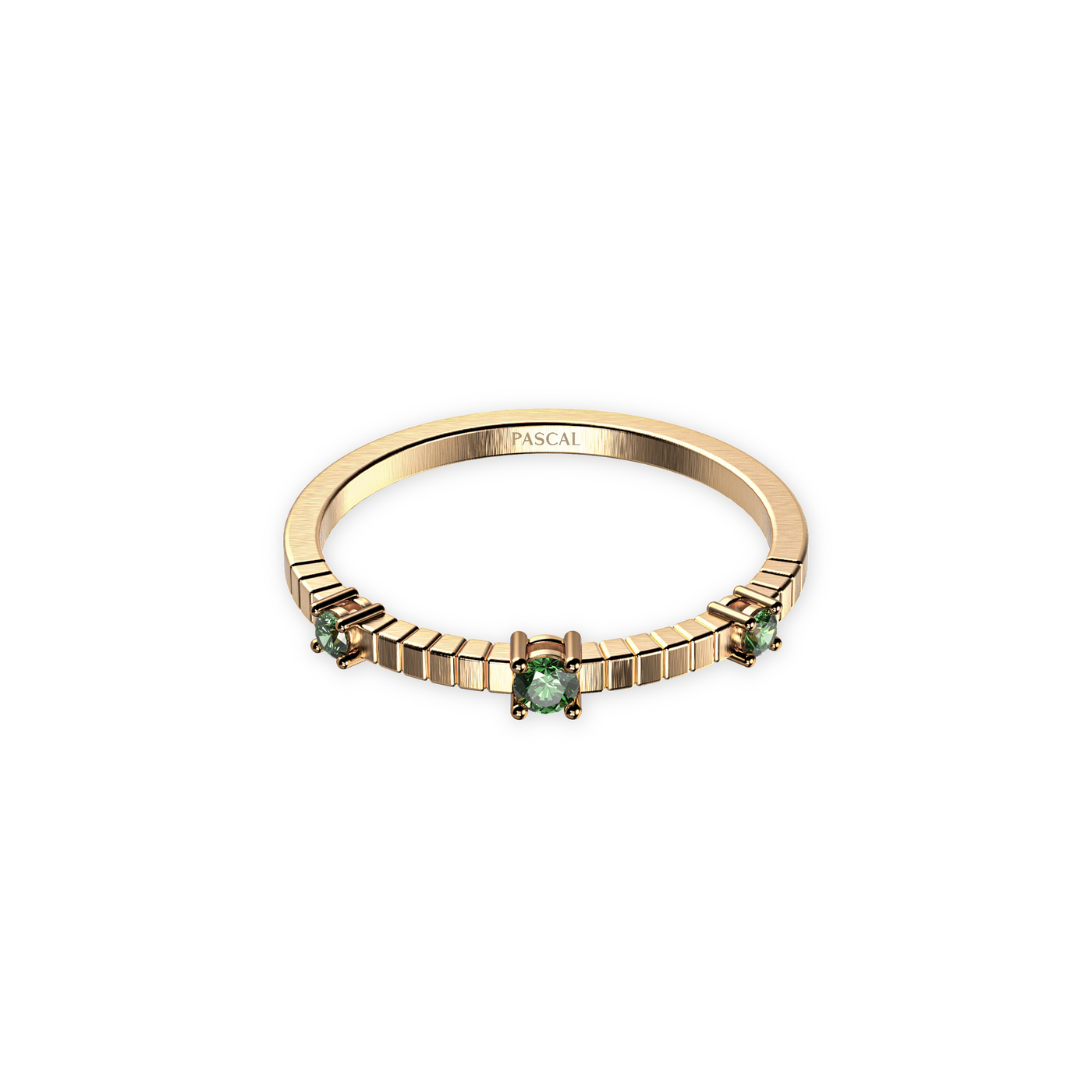 'Trinity' Linear Gemstone Band Ring