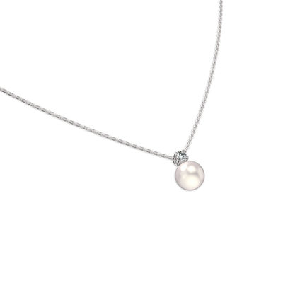 Klassisch elegante Perlen-Diamant-Halskette 