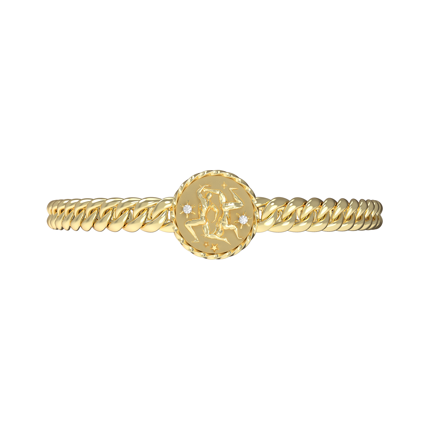 Gemini Amulet Cuban Bracelet