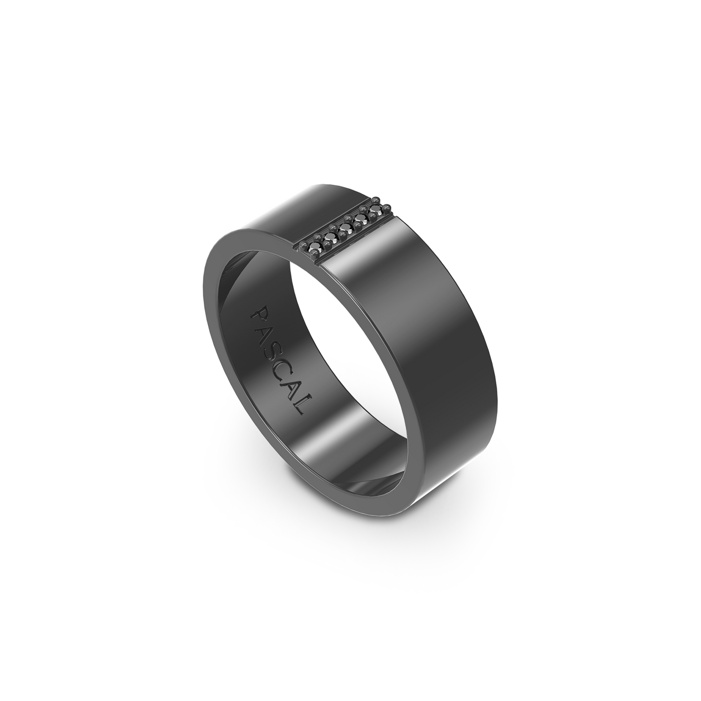 Pave Linear Black Diamond Ring