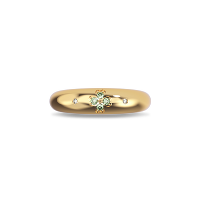 'Lucky Clover' Fancy Diamond Dome Ring