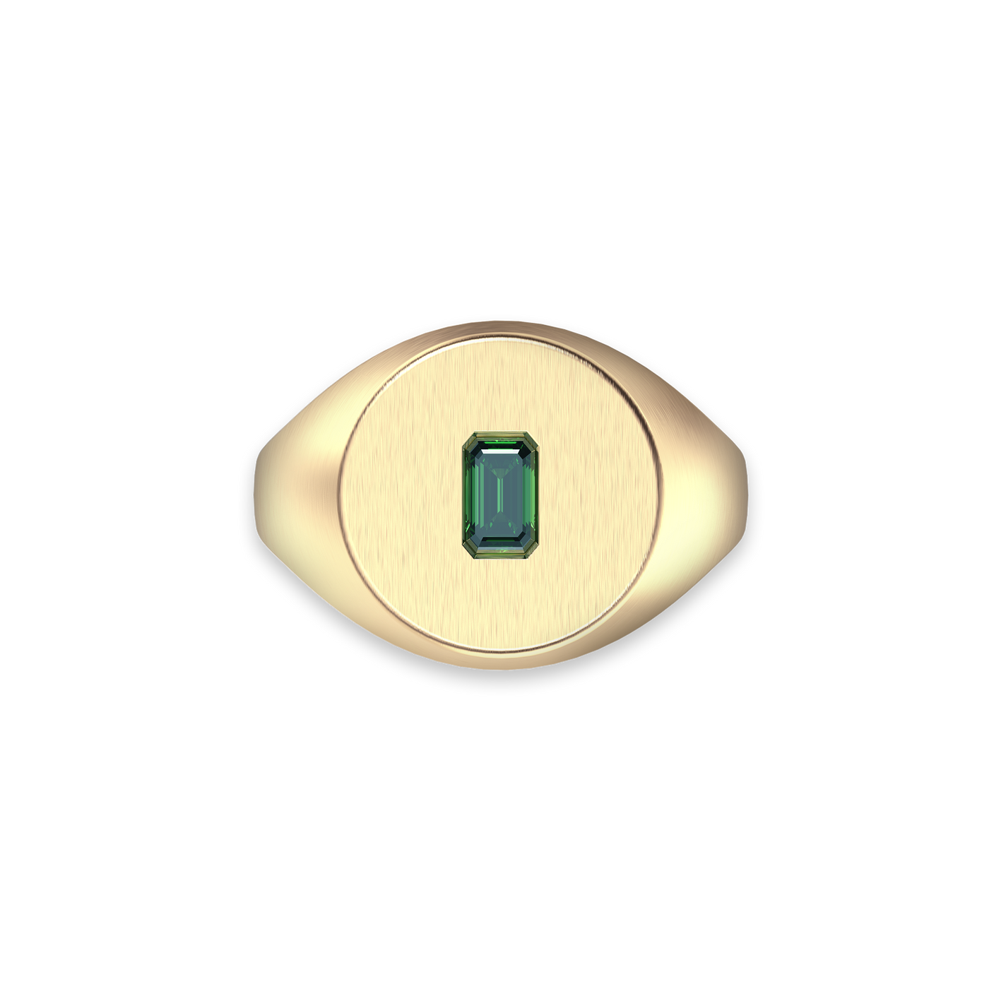 Disc Gemstone Signet Ring