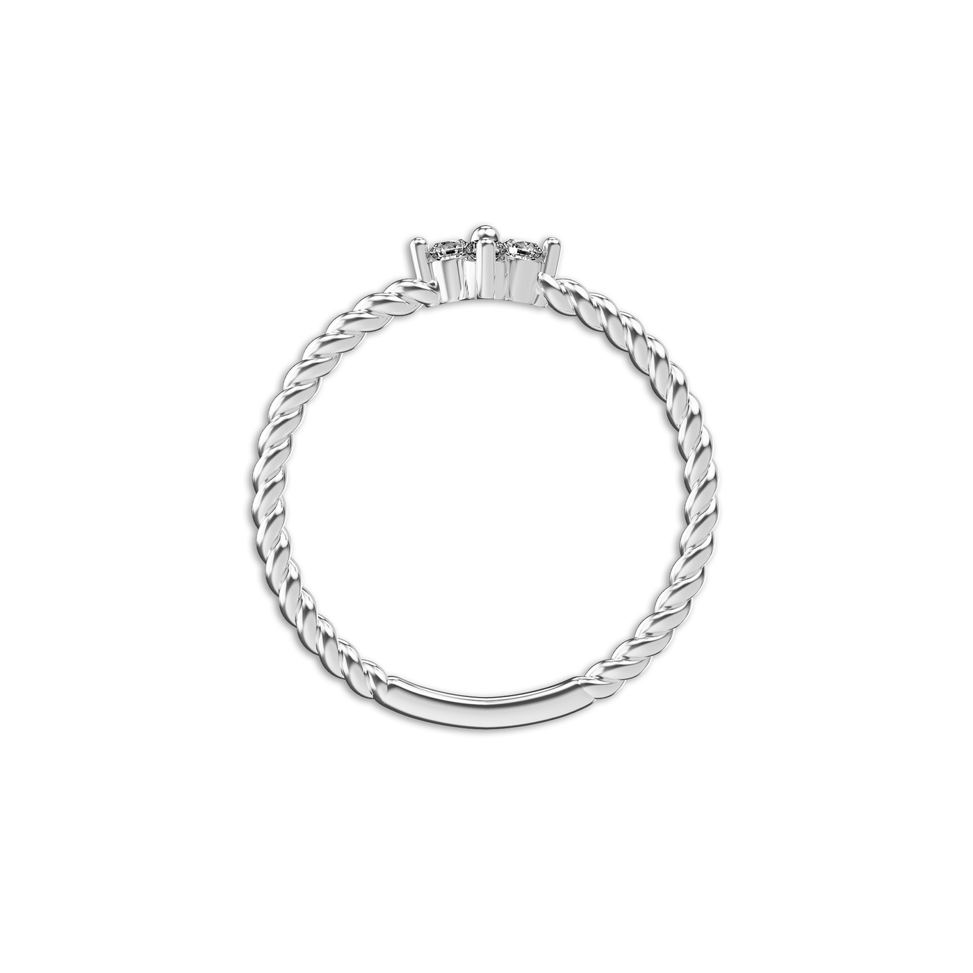 Anillo de banda de diamante Pave biselado