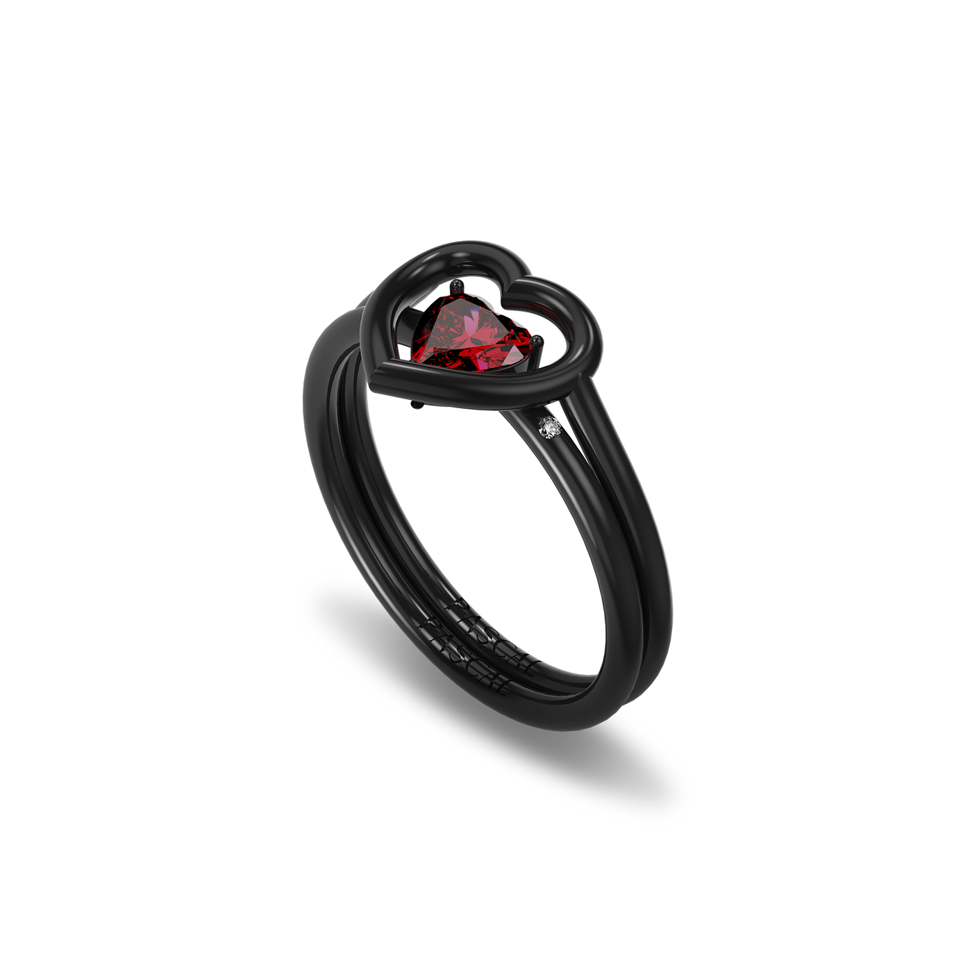 'Halloween' Heart Enamel Promise Ring Set