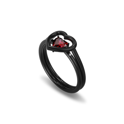 'Halloween' Heart Enamel Promise Ring Set