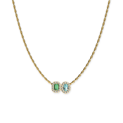 'Coastal Oasis' Double Gemstone Diamond Necklace