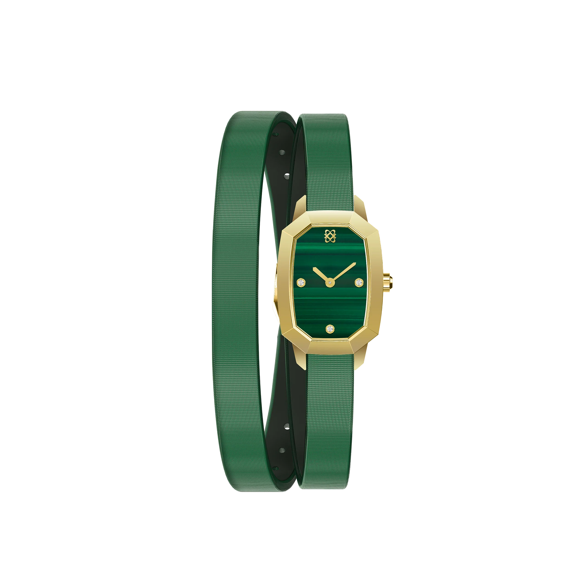 Muse Diamond Watch in Malachite - PASCAL