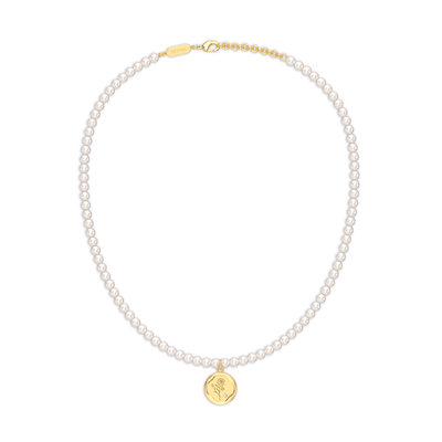 Geburtsblumen-Perlen-Diamant-Halskette 