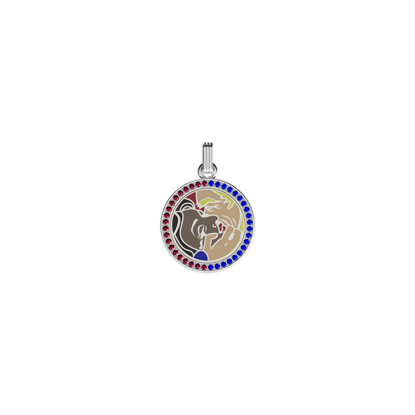 'Political Pop' Gemstone Enamel Pendant