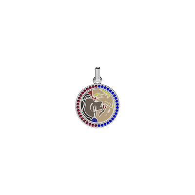 'Political Pop' Gemstone Enamel Pendant