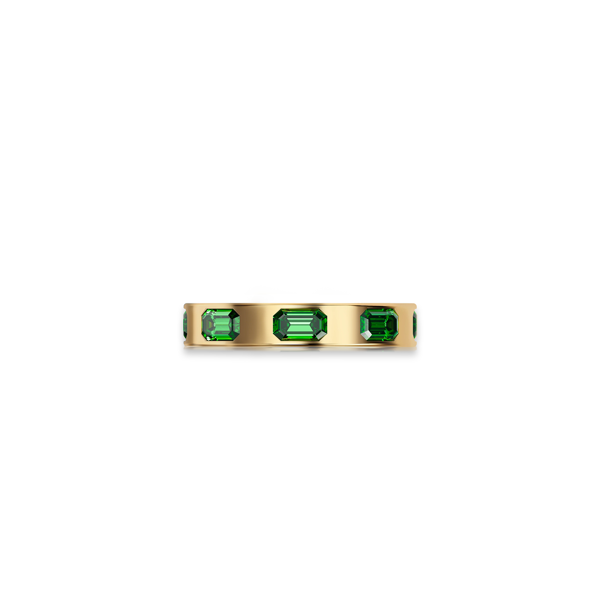 Coastal Oasis Gemstone Band Ring - PASCAL#color_18k-yellow-gold-vermeil-green