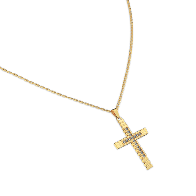Pendentif croix en diamant de clôture 