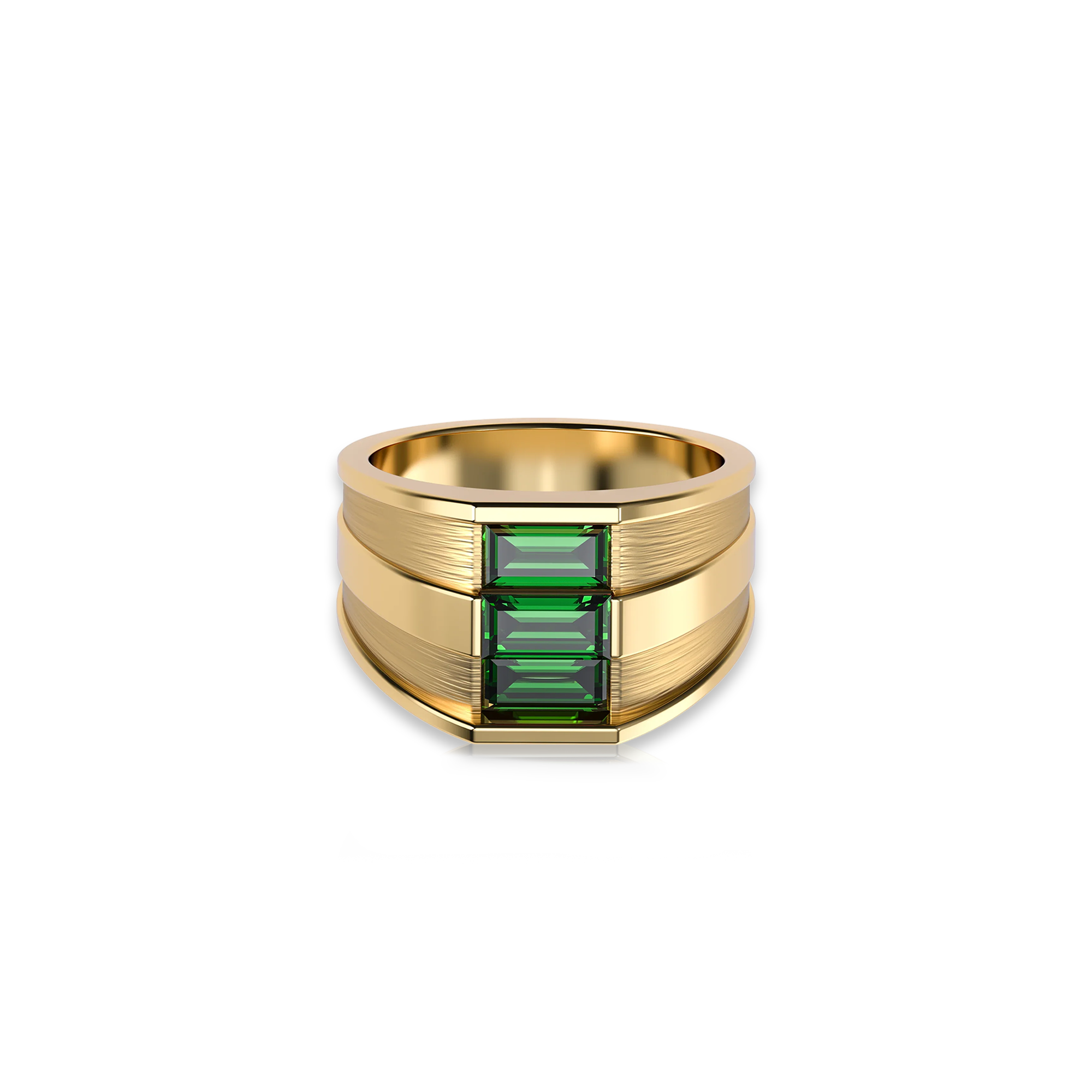 Parthènope Gemstone Cocktail Ring - PASCAL#color_18k-yellow-gold-vermeil-green-gemstone