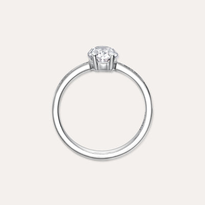 Solitär-Eternity-Ring mit Diamant im Ovalschliff