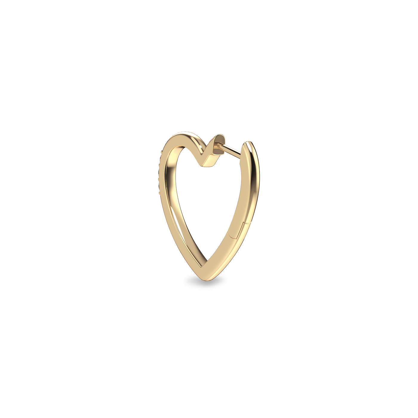 Heart Shaped Diamond Hoop Earrings