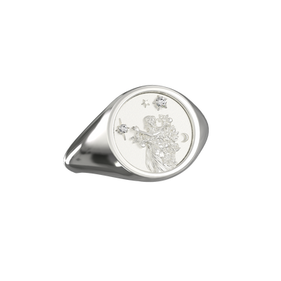 Virgo Small Signet Ring