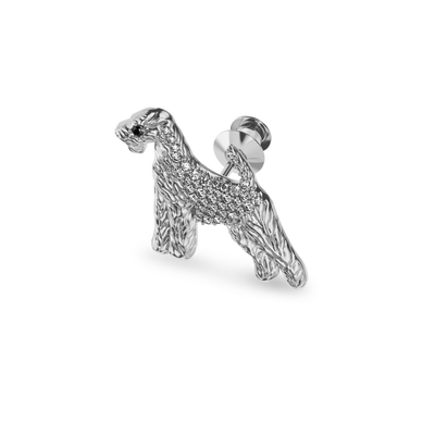 'Airedale Terrier' Profile Diamond Brooch