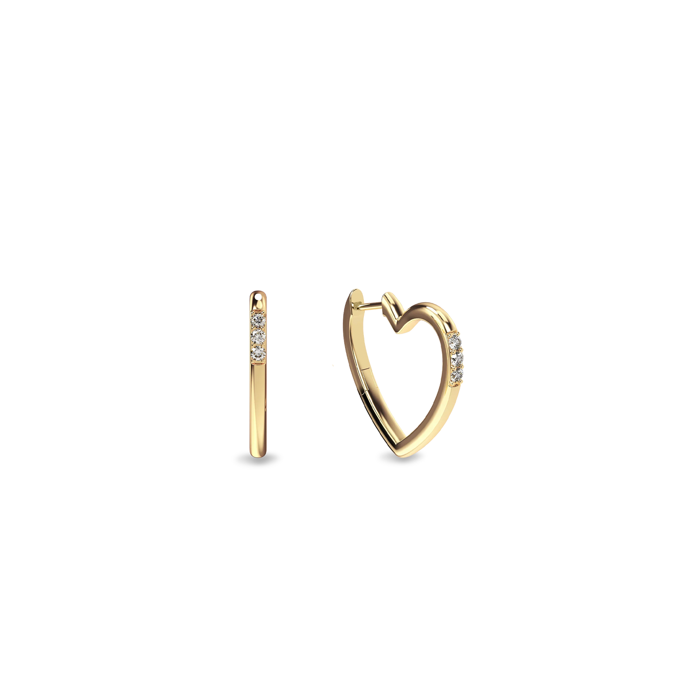 Herzförmige Diamant-Creolen