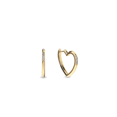 Herzförmige Diamant-Creolen