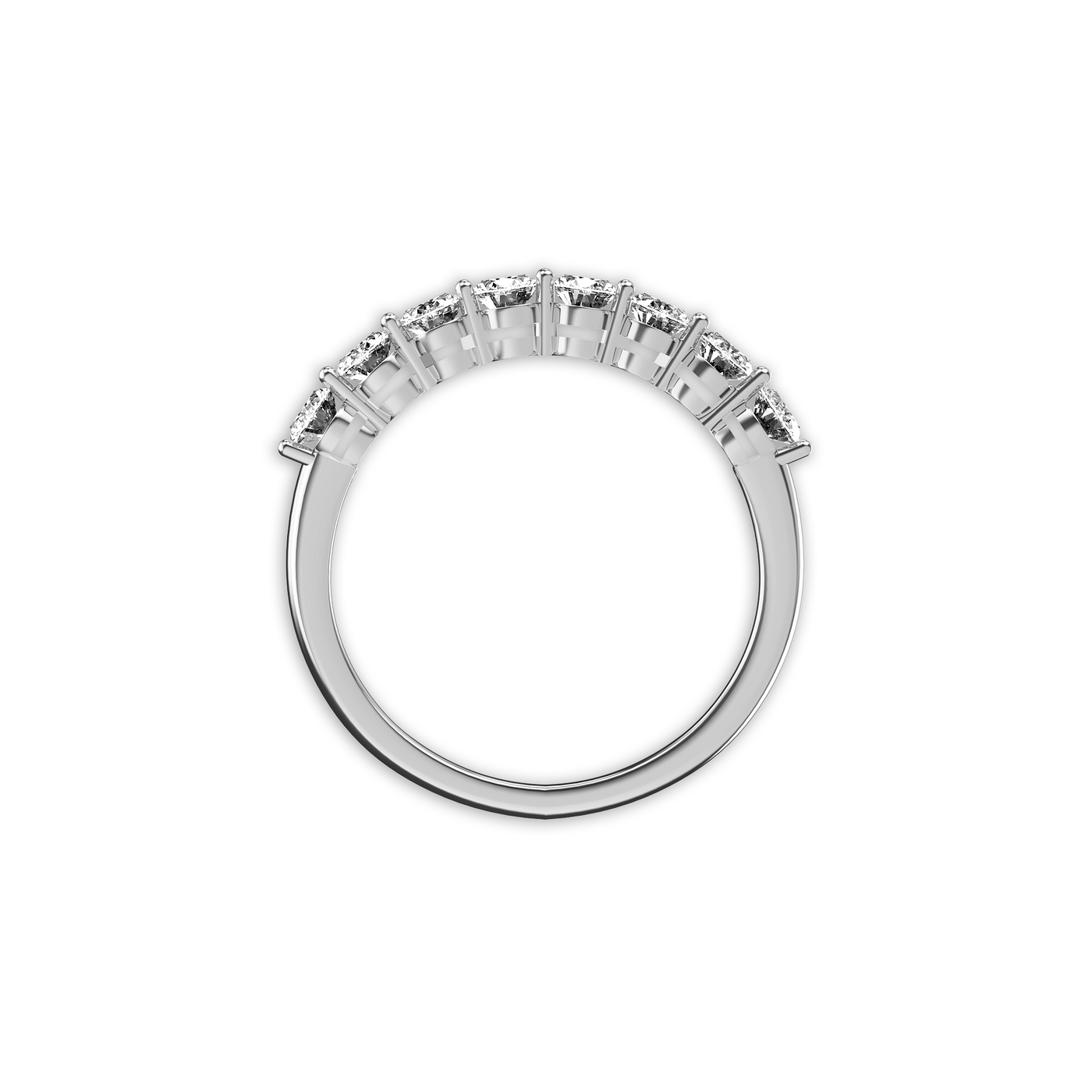 Oval Diamond Half Eternity Ring