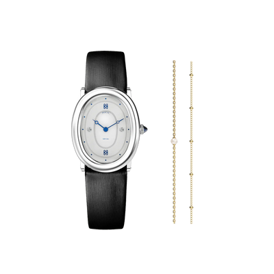 Oval Bubble Diamond Watch Gift Set in Azure Frost - PASCAL