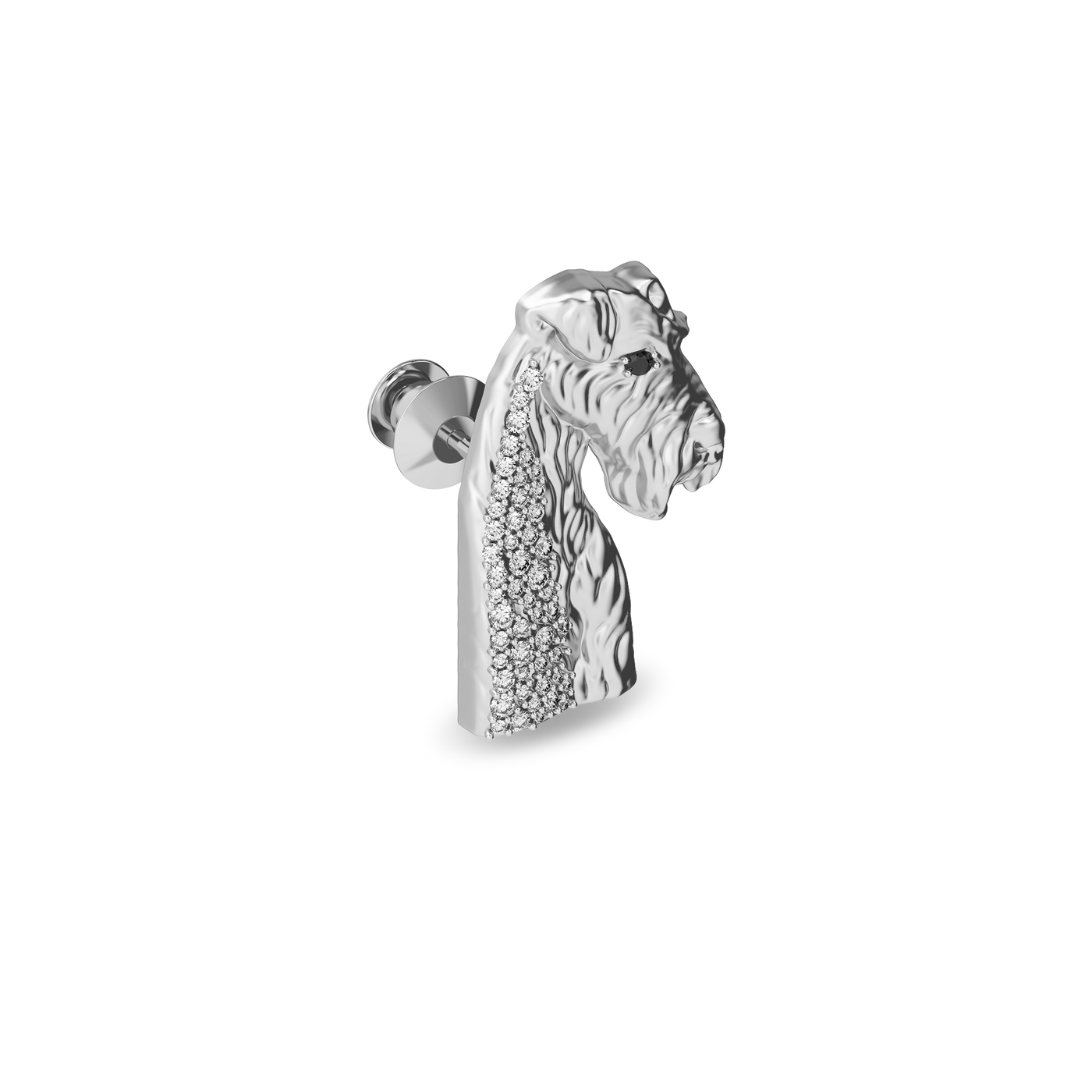 'Airedale Terrier' Bust Diamond Brooch