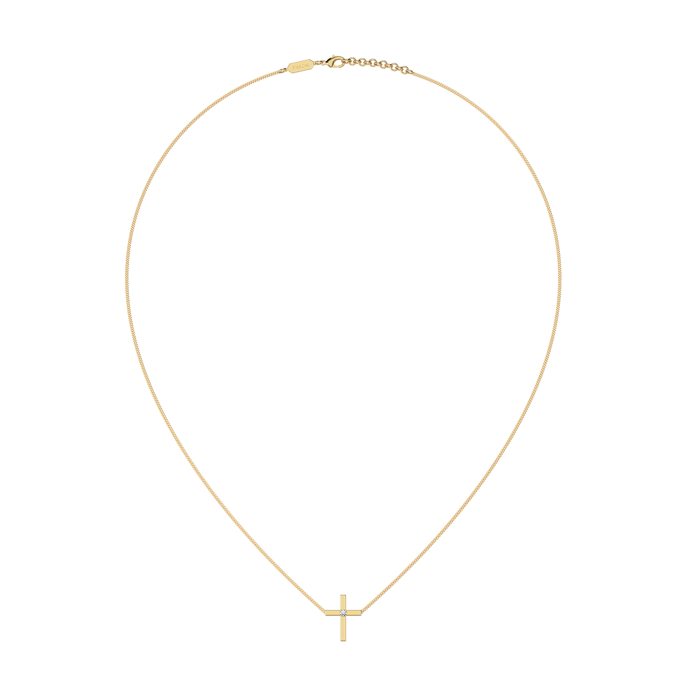 Zierliche Diamantkreuz-Halskette 