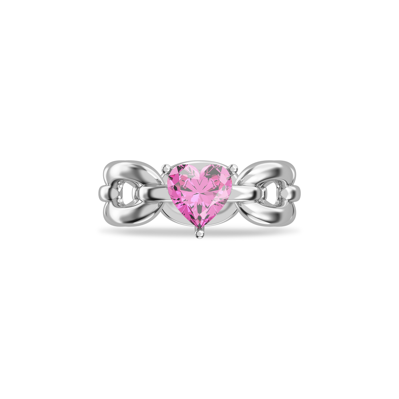 Heart Gemstone Promise Chain Ring