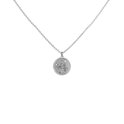 Virgo Amulet Pendant With Pave Diamond Rim