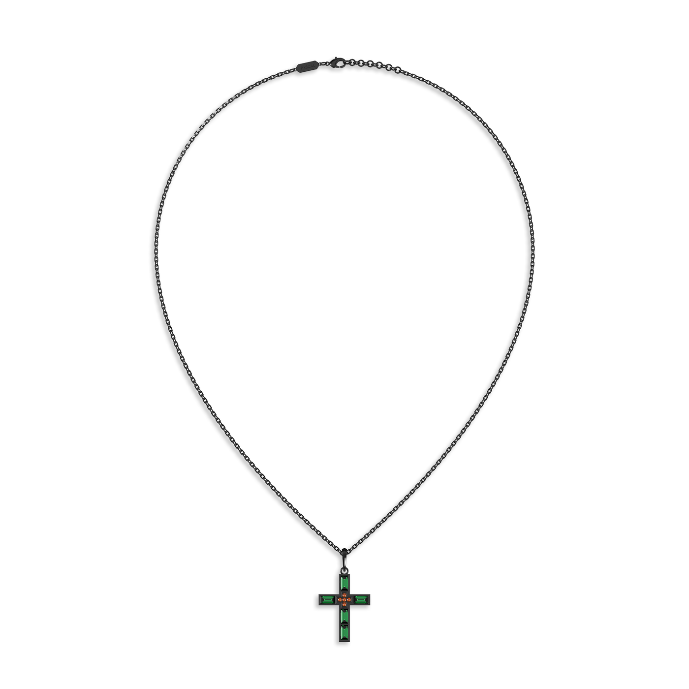 'Halloween' Luminary Gemtones Cross Pendant