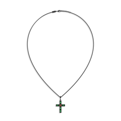 'Halloween' Luminary Gemtones Cross Pendant