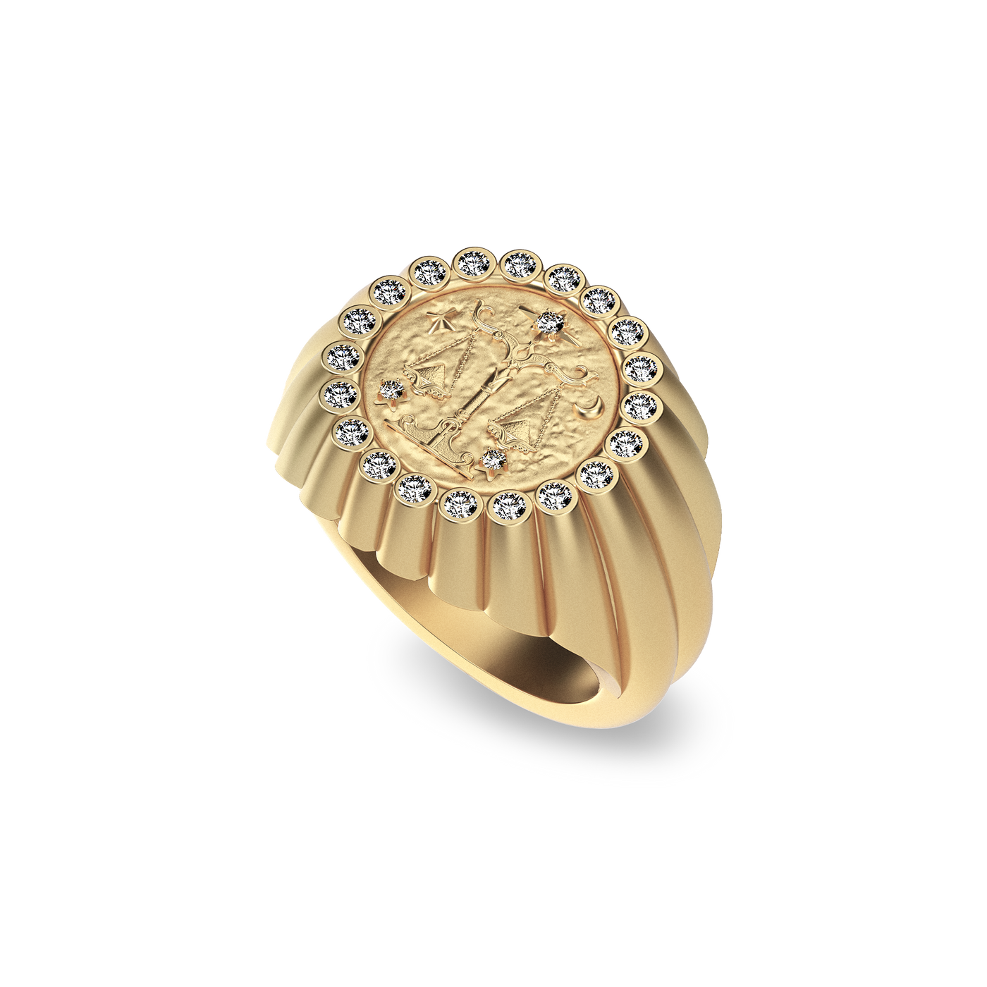 'Zodiac' Diamond Dome Ring, Libra