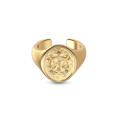 'Zodiac' Diamond Signet Ring, Libra