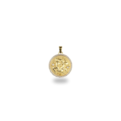Gemini Amulet Pendant With Pave Diamond Rim - PASCAL