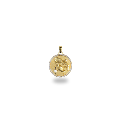 Cancer Amulet Pendant With Pave Diamond Rim - PASCAL