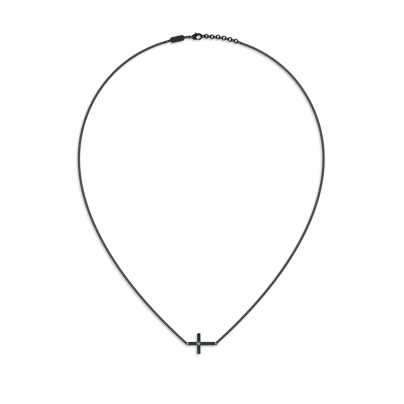 Collier croix en diamant latéral 