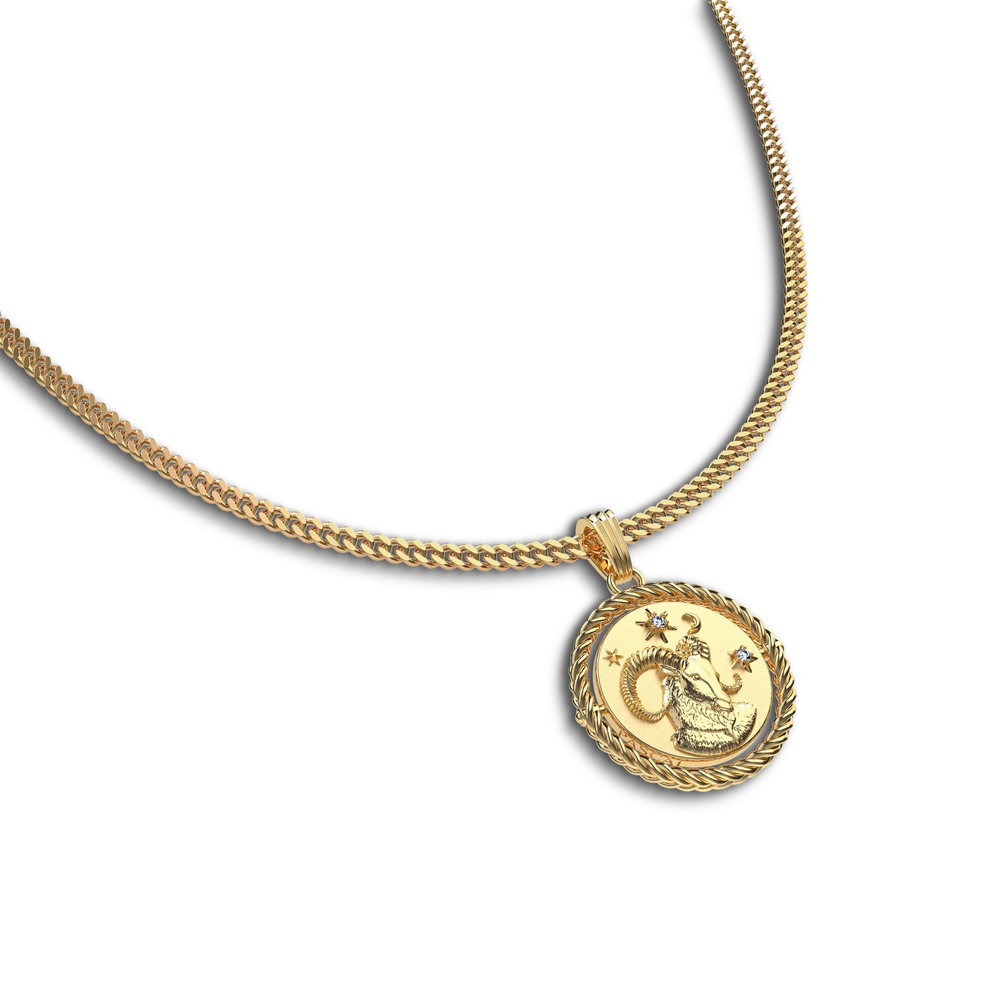 Collar de diamante Sagitario reversible