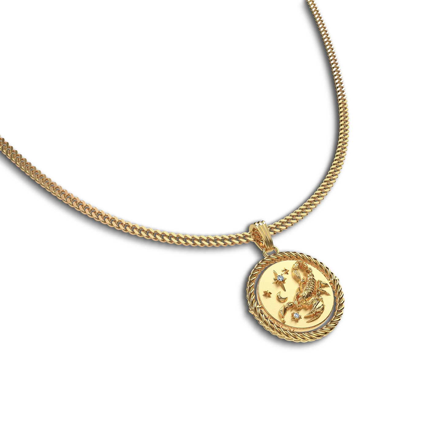 Collar de diamante Sagitario reversible