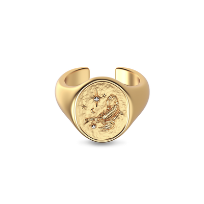 'Zodiac' Diamond Signet Ring, Scorpio