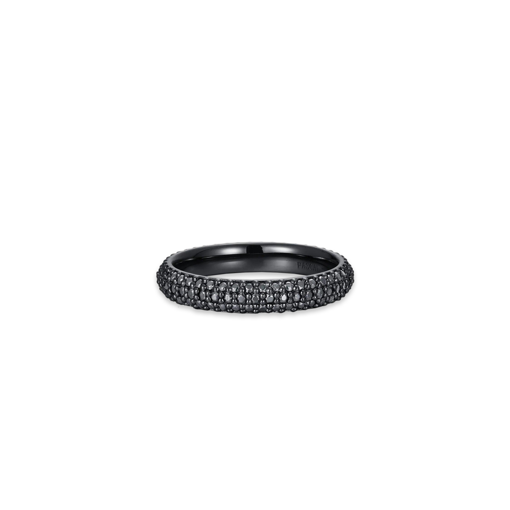 Classic Dual Row Black Diamond Eternity Ring - PASCAL