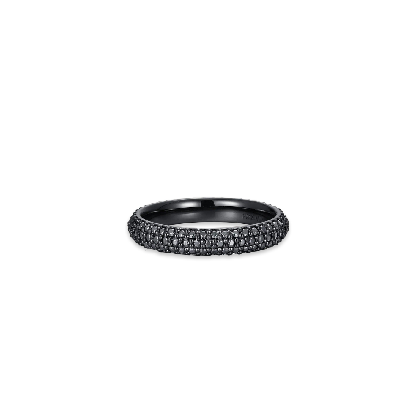 Classic Dual Row Black Diamond Eternity Ring - PASCAL