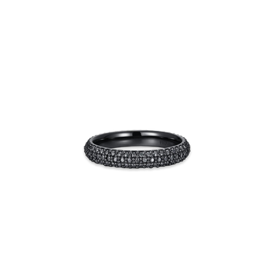 Classic Dual Row Black Diamond Eternity Ring - PASCAL