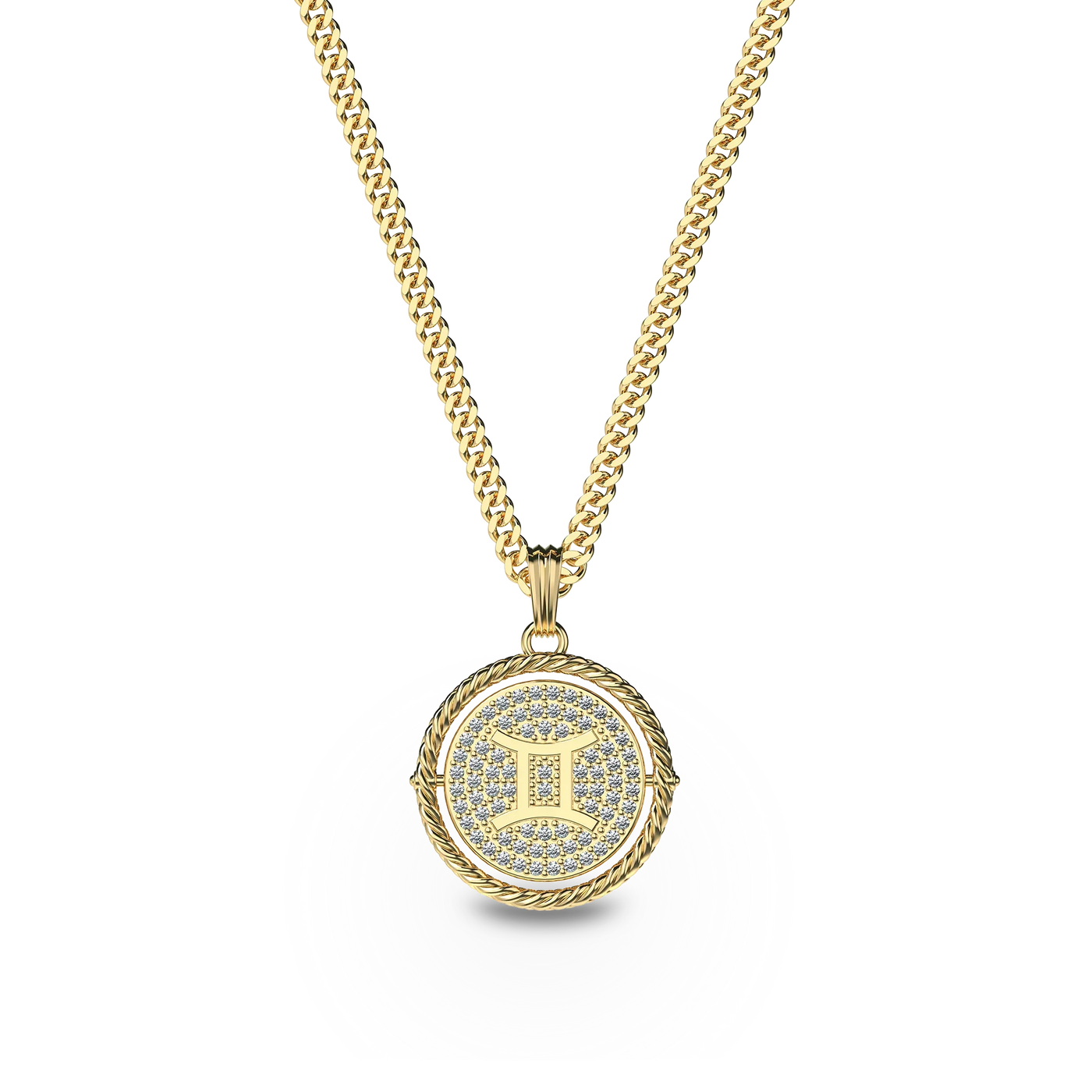 Collar de diamante Sagitario reversible