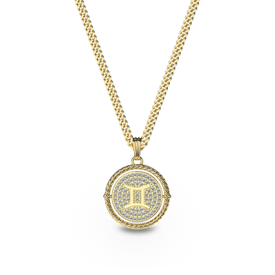 Collar de diamante Sagitario reversible