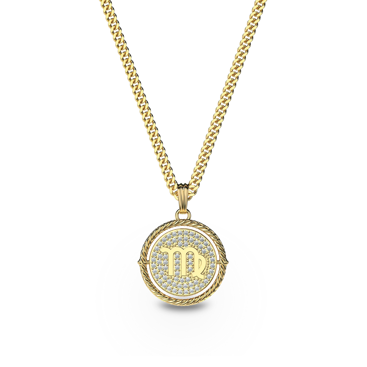 Collar de diamante Sagitario reversible