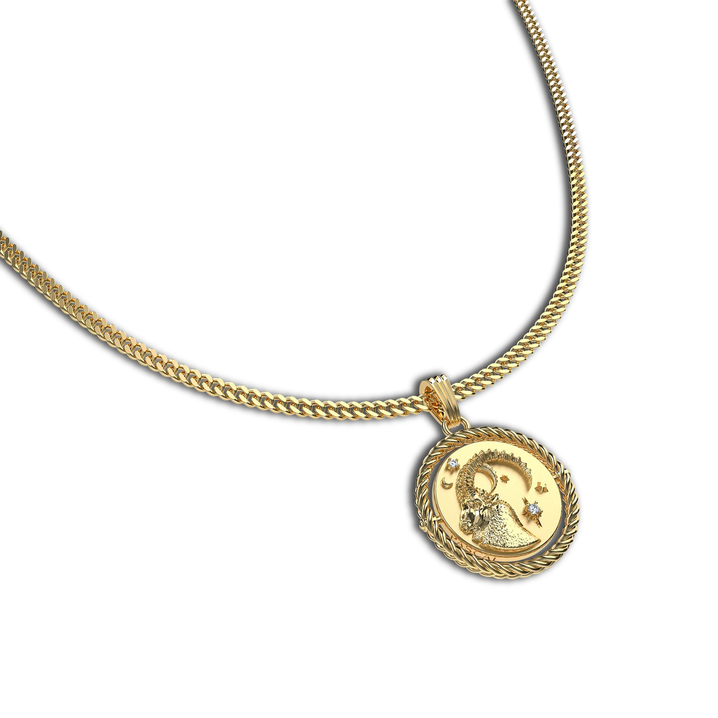 Collar de diamante Sagitario reversible