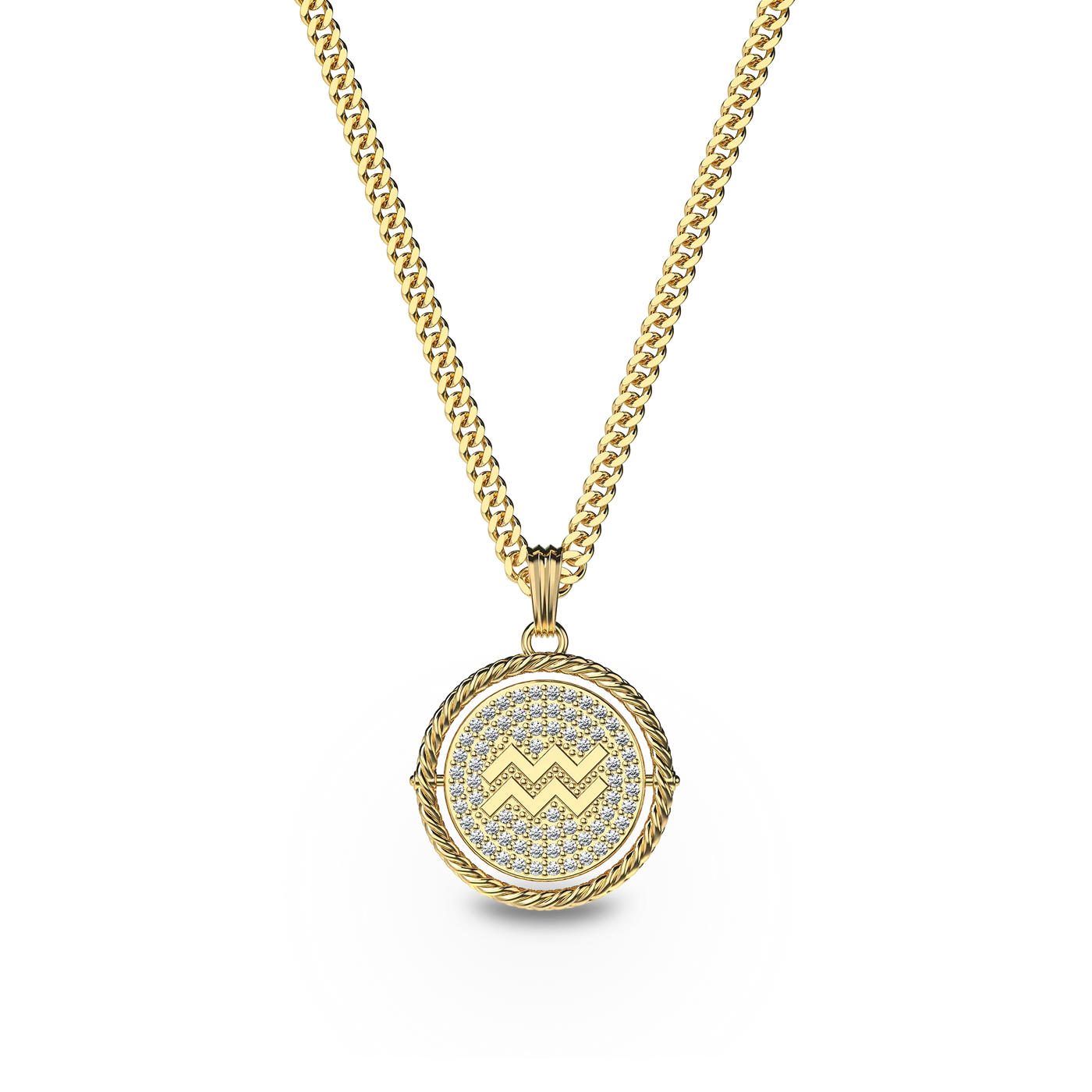 Collar de diamante Sagitario reversible