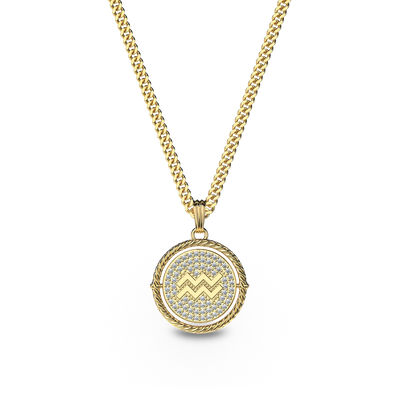 Collar de diamante Sagitario reversible