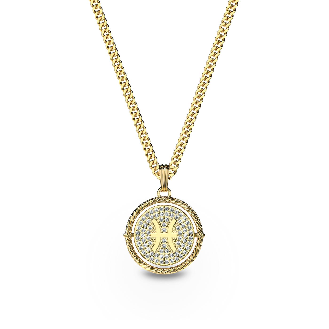 Collar de diamante Sagitario reversible